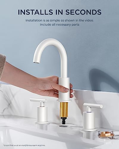 A|M Aquae Matte Black Bathroom Faucet 3 Hole, 8 Inch Widespread Bathroom Faucet Black with Metal Pop-up Drain Assembly, Two Handle Vanity Faucet with cUPC Supply Lines, 8" Black Bathroom Faucet