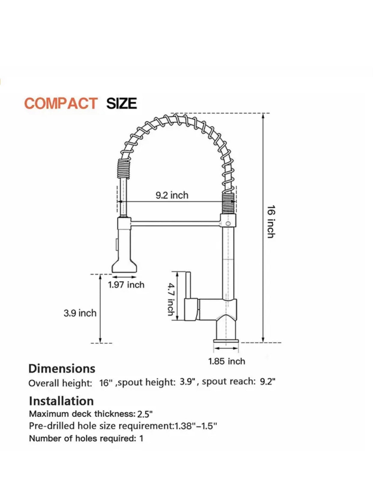 AvaMalis A|M Aquae Brass Single Lever Pull Down Sprayer Spring Kitchen Faucet in Copper Rose