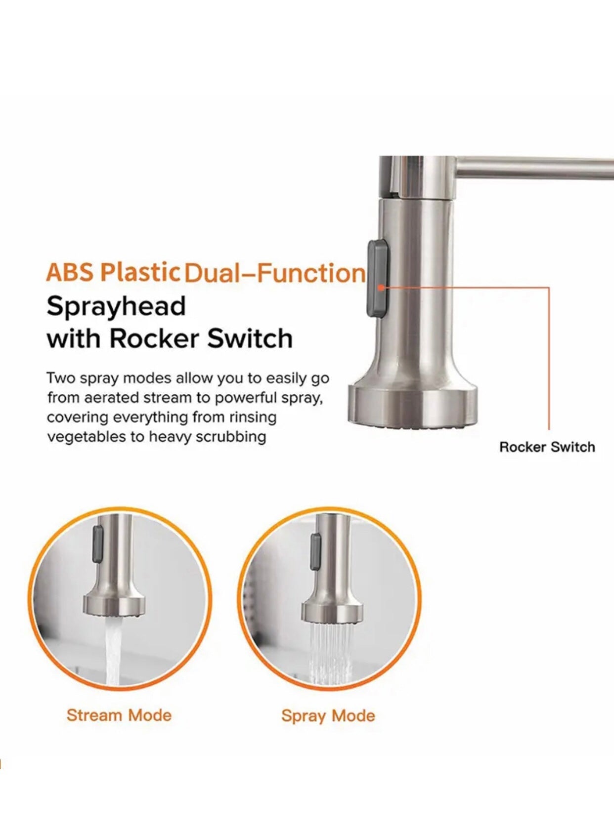 AvaMalis A|M Aquae Brass Single Lever Pull Down Sprayer Spring Kitchen Faucet in Copper Rose
