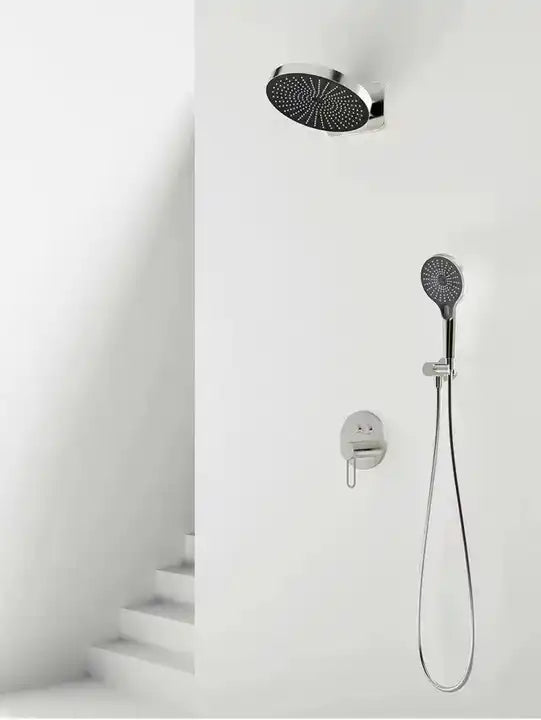 A|M Aquae Round Head Waterfall Bath Shower set