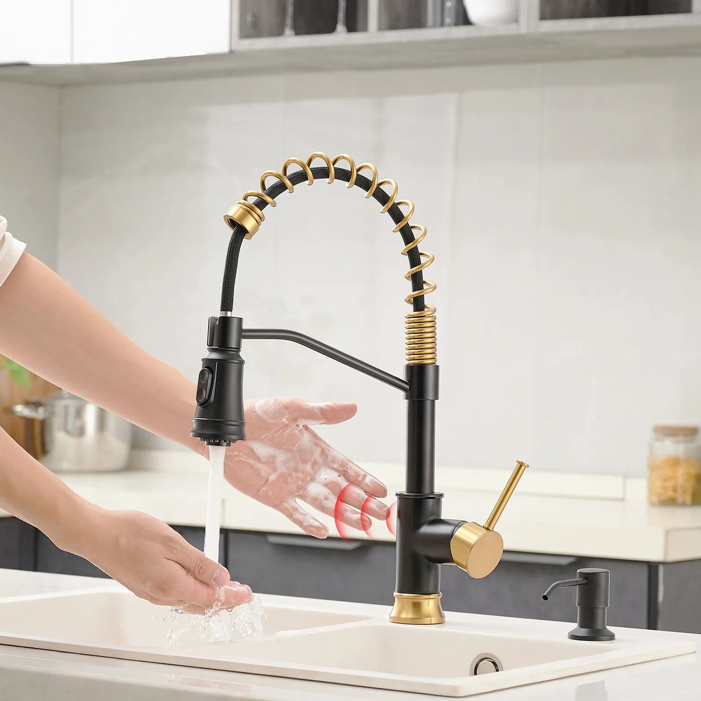 A|M Aquae Touch sensor kitchen faucet Black & Gold