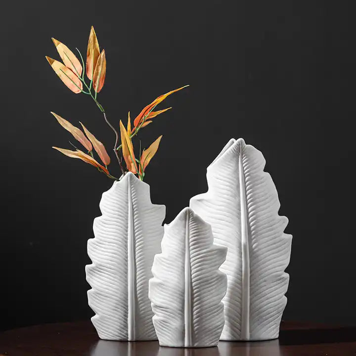 White Ceramic Vase set 3pcs