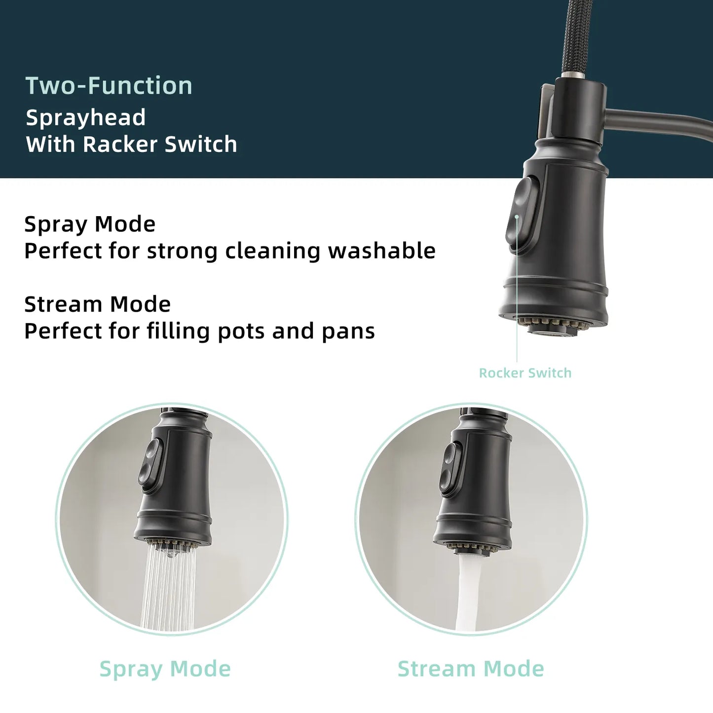 A|M Aquae Touch sensor kitchen faucet Black & Gold