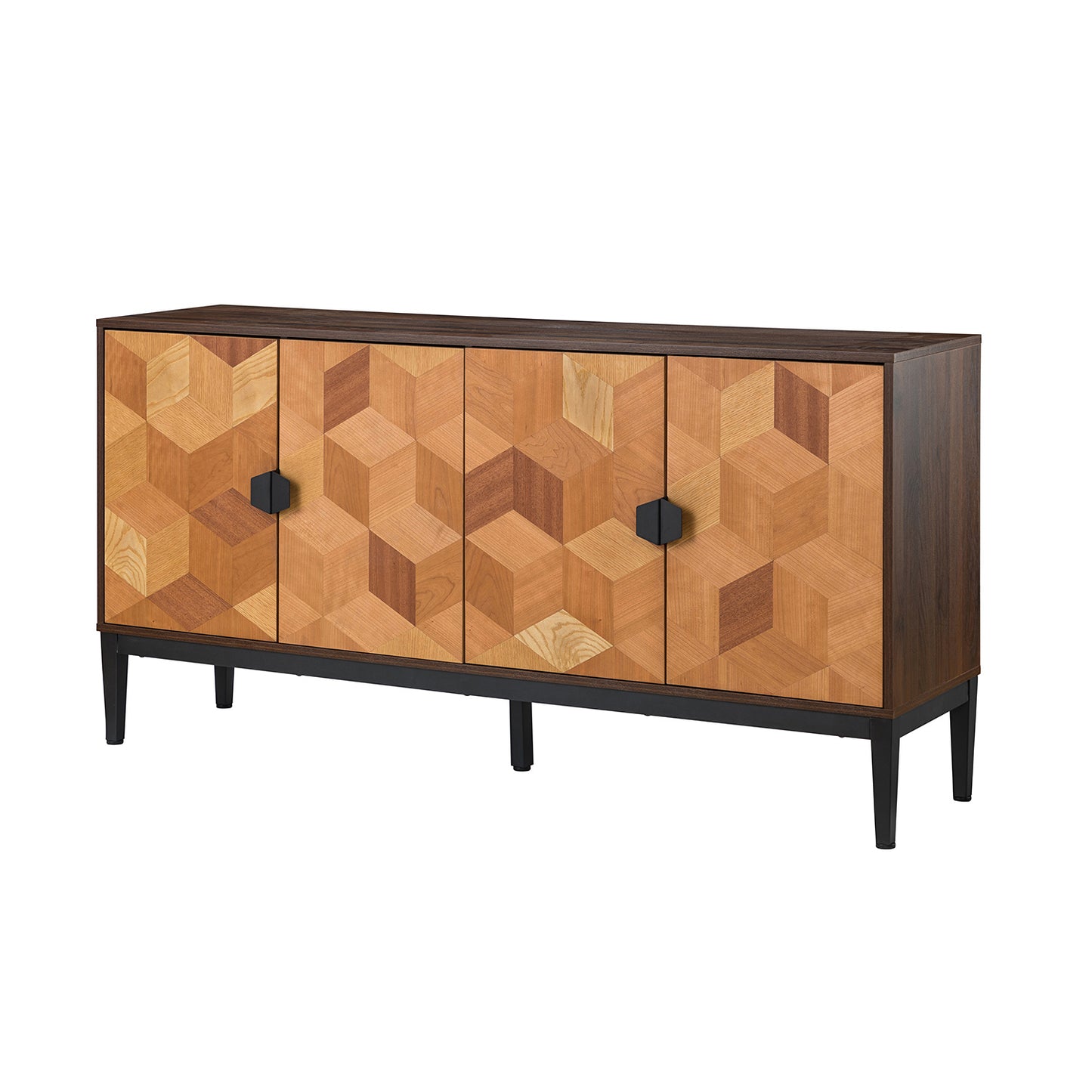 Kanan 63"Wide 4 Door Sideboard-WALNUT