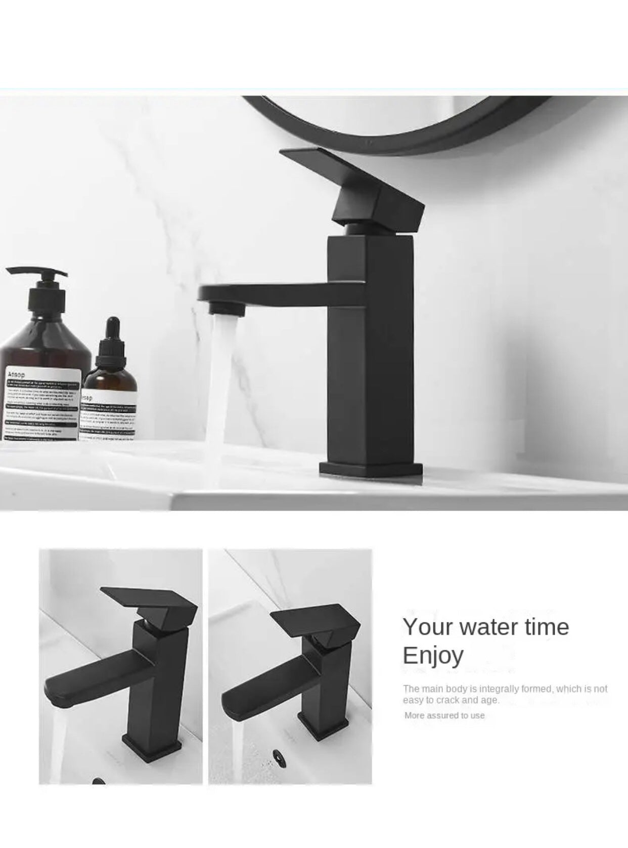 A|M Aquae Tormili Brass Taps Basin Mixer Single Handle Water Mixer Bathroom Faucet Set