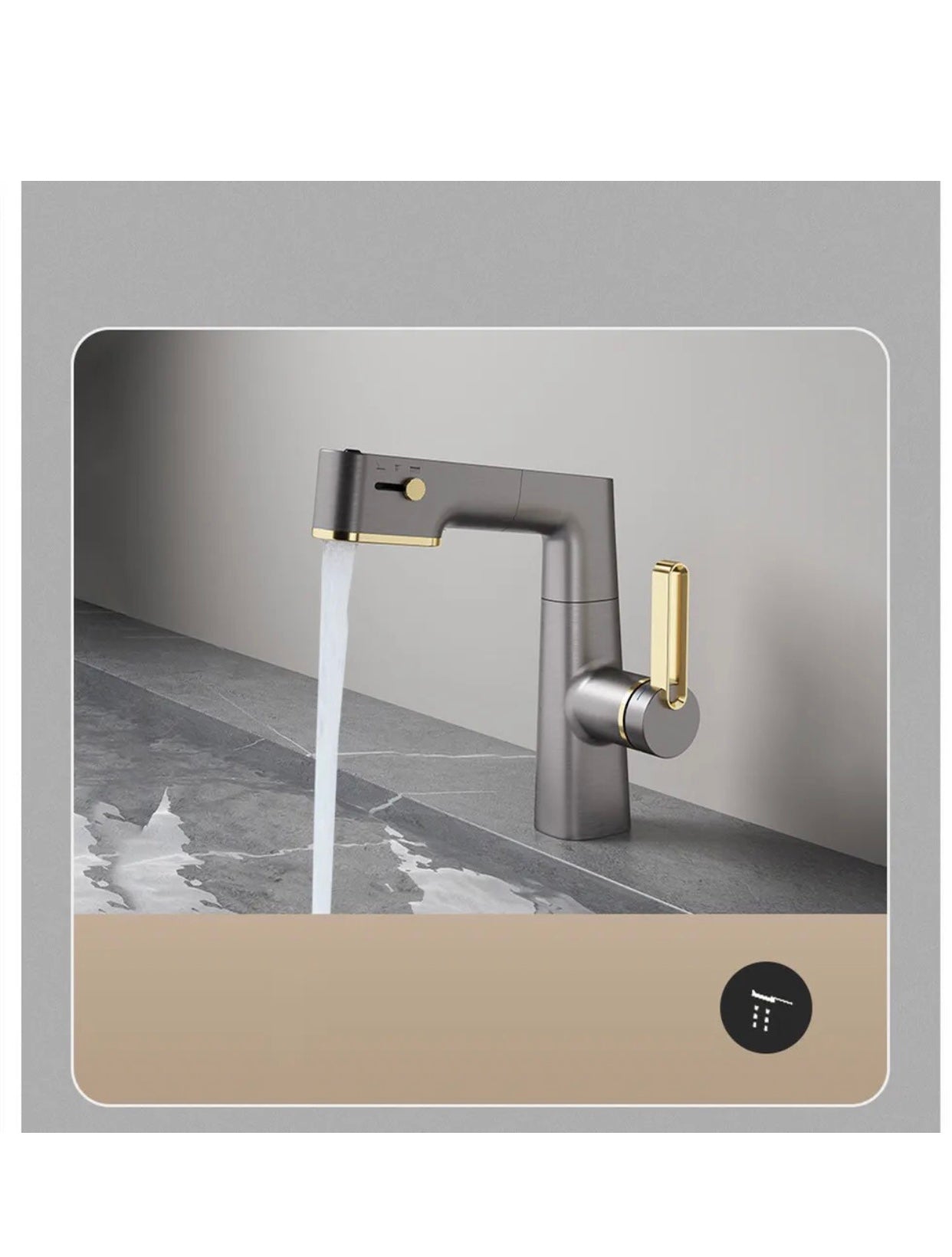 A|M Aquae Digital Basin Faucet Touch Button Temperature Smart Tap