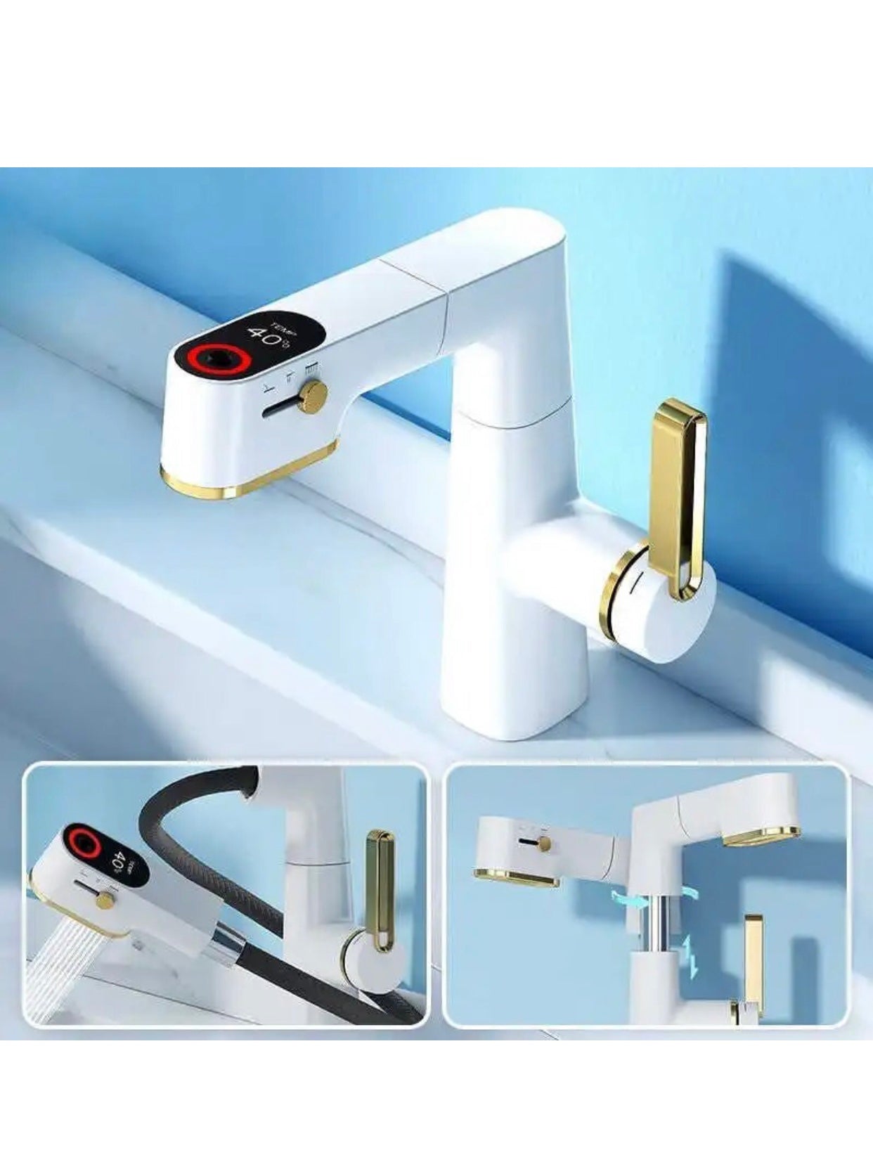 A|M Aquae Digital Basin Faucet Touch Button Temperature Smart Tap