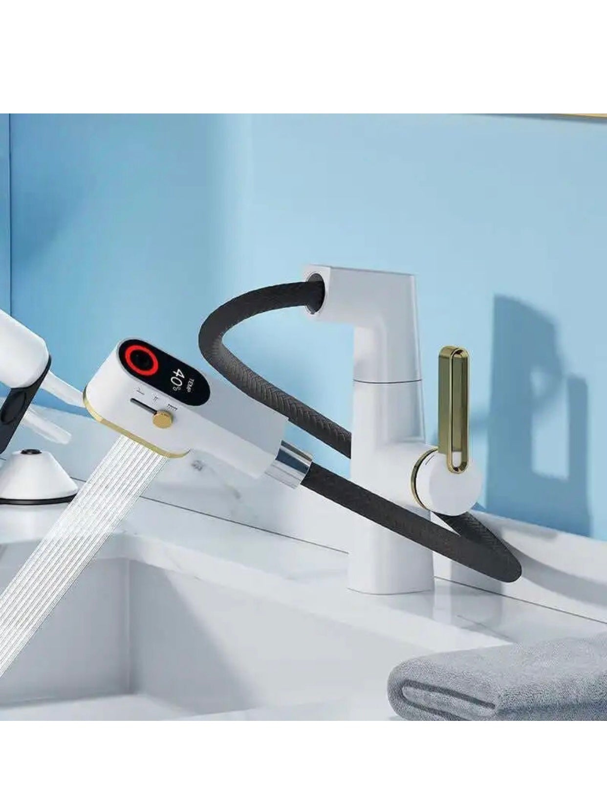 A|M Aquae Digital Basin Faucet Touch Button Temperature Smart Tap