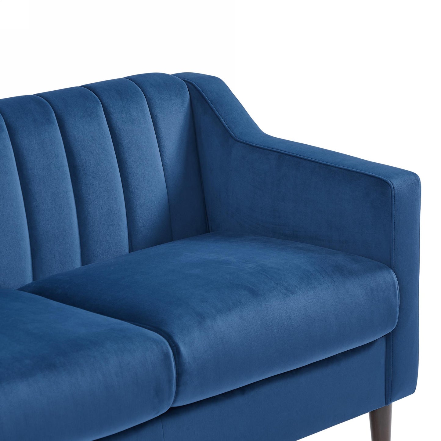 Modern Chesterfield sofa couch, Comfortable Upholstered sofa with Velvet Fabric and Wooden Frame and Wood Legs for Living Room/Bed Room/Office -