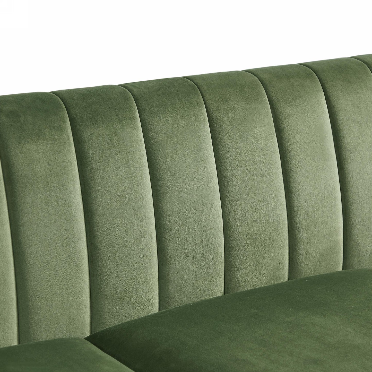 Modern Chesterfield sofa couch, Comfortable Upholstered sofa with Velvet Fabric and Wooden Frame and Wood Legs for Living Room/Bed Room/Office -