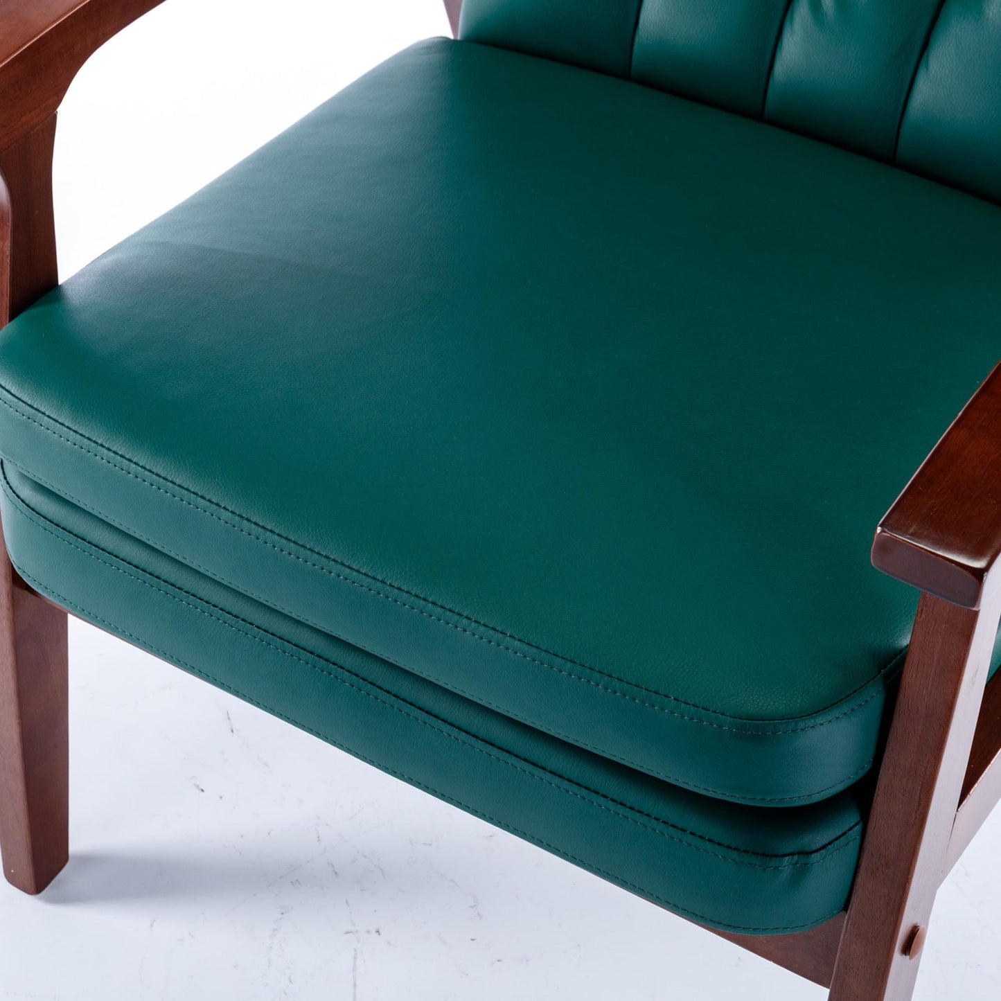 Mid Century Single Armchair Sofa Accent Chair Retro Modern Solid Wood Armrest Accent Chair, Fabric Upholstered Wooden Lounge Chair