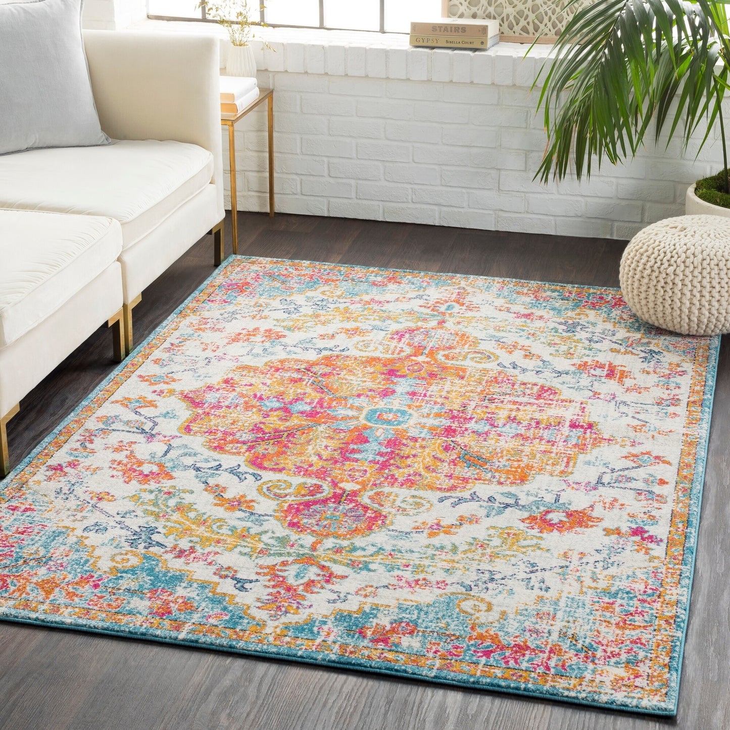 Art of Knot Sandhya Traditional Blue Area Rug; 5'3" x 7'3"