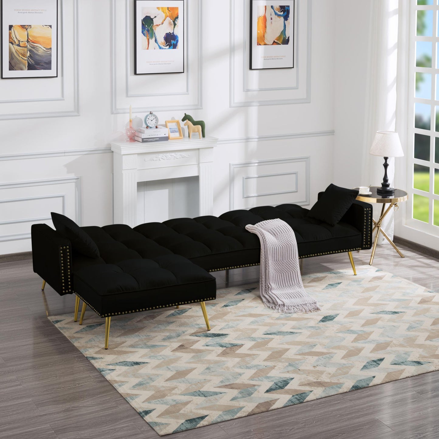 107.7” Sectional Sleeper Sofa bed