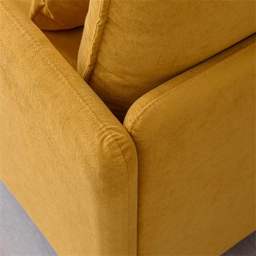 Modern fabric accent armchair,upholstered single sofa chair,Yellow Cotton Linen-30.7''