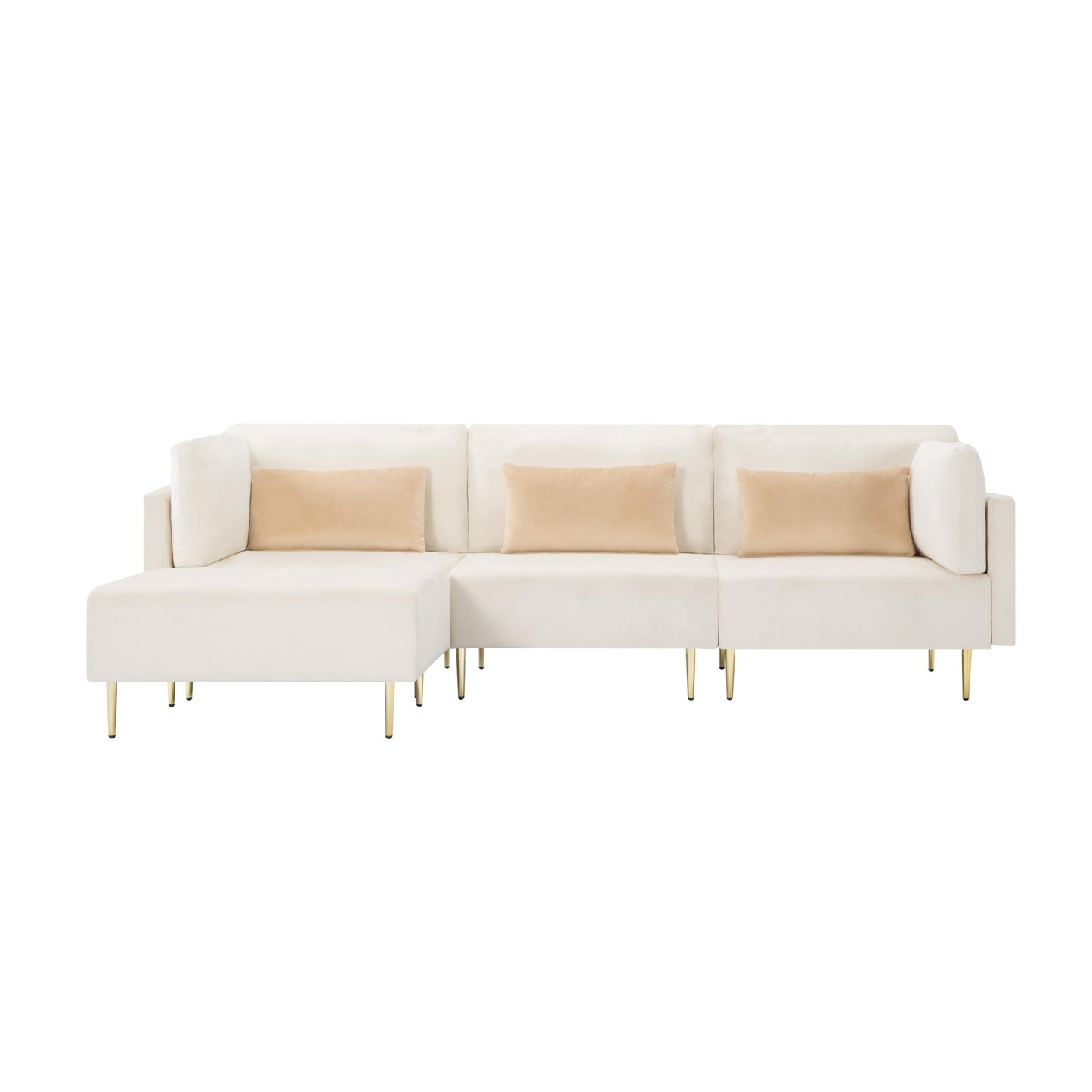 105” L Shaped Sectional Sofa with ottoman