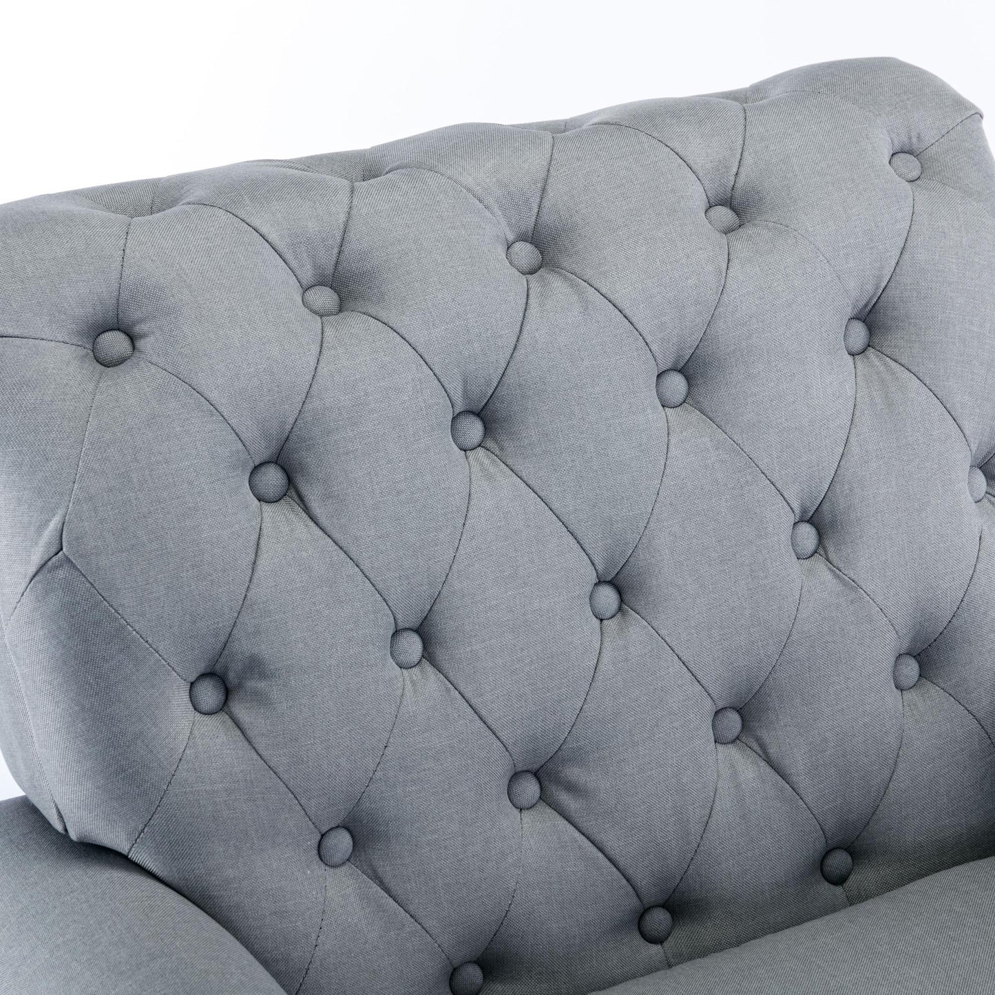 Bedroom, Living room Mid-century modern accent armchair, Linen comfort reading chair, Tufted comfort sofa, Upholstered single sofa