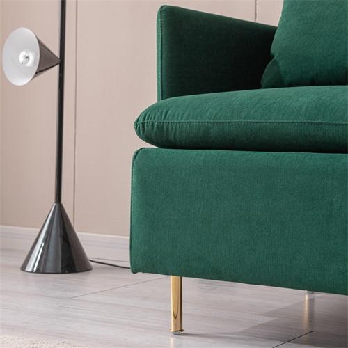 Modern fabric accent armchair,upholstered single sofa chair,Emerald Cotton Linen-30.7''