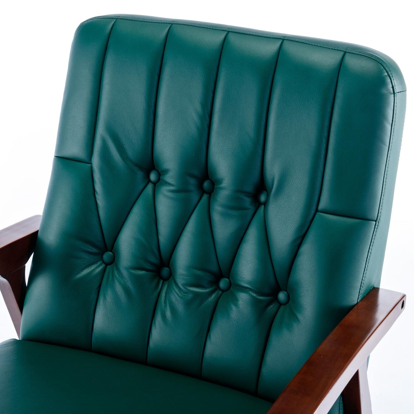 Mid Century Single Armchair Sofa Accent Chair Retro Modern Solid Wood Armrest Accent Chair, Fabric Upholstered Wooden Lounge Chair