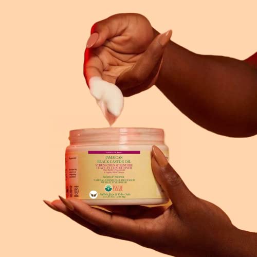 AvaMalis A|M Beauty New Jamaican Black Castor Oil Leave In Conditioner For Damaged Hair 100% Pure Jamaican Black Castor Oil To Soften And Detangle Hair, Strengthen & Restore, Vitamin E, Curly Hair Products Safe for use on Hair Color 10.5oz