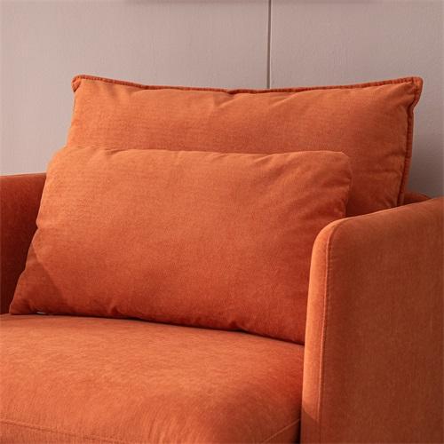 Modern fabric accent armchair,upholstered single sofa chair,Orange Cotton Linen-30.7''