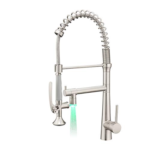 A|M Aquae Kitchen Faucet Black,Black and Gold Kitchen Faucet Commercial Style Single Handle Kitchen Faucets with Pull Down Sprayer