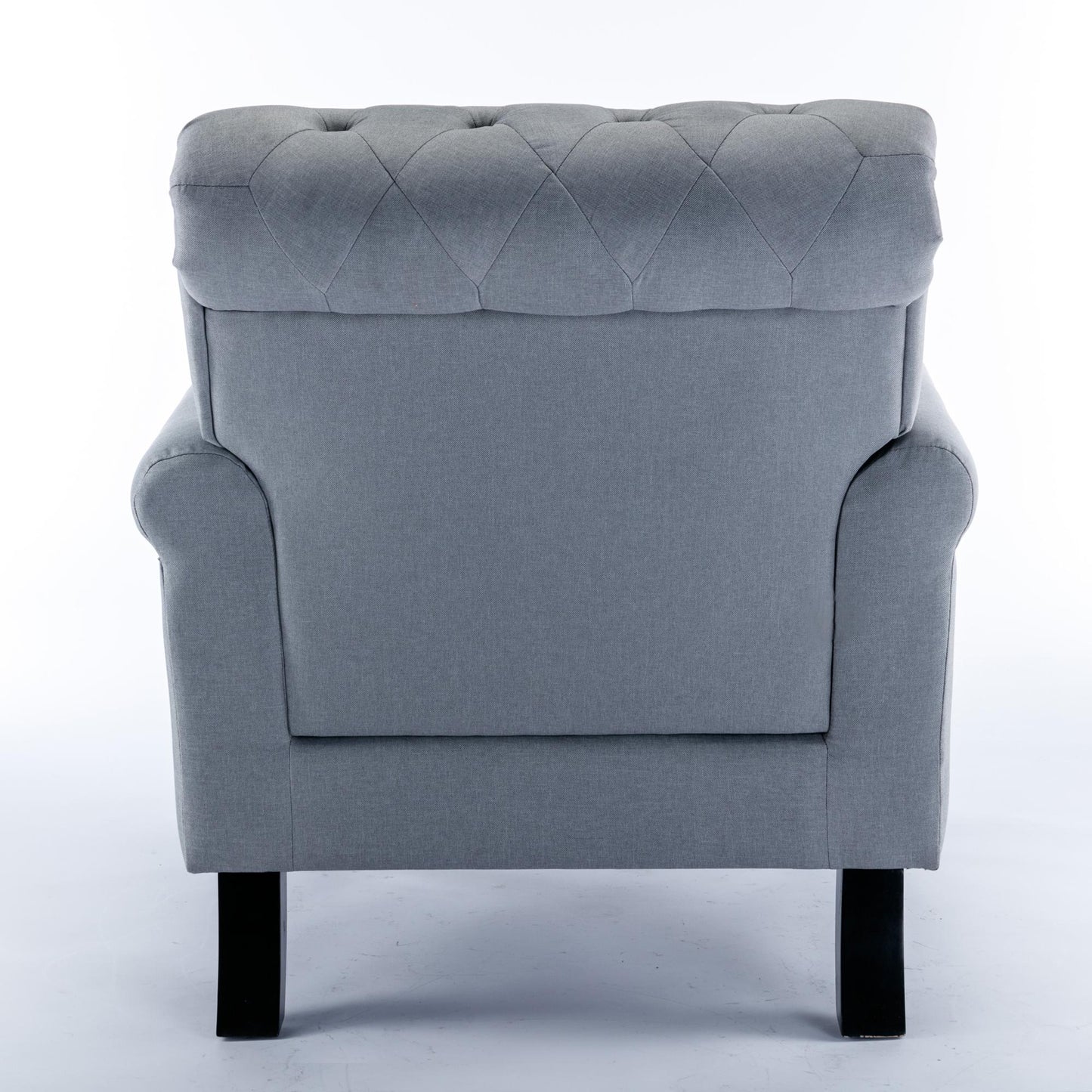 Bedroom, Living room Mid-century modern accent armchair, Linen comfort reading chair, Tufted comfort sofa, Upholstered single sofa