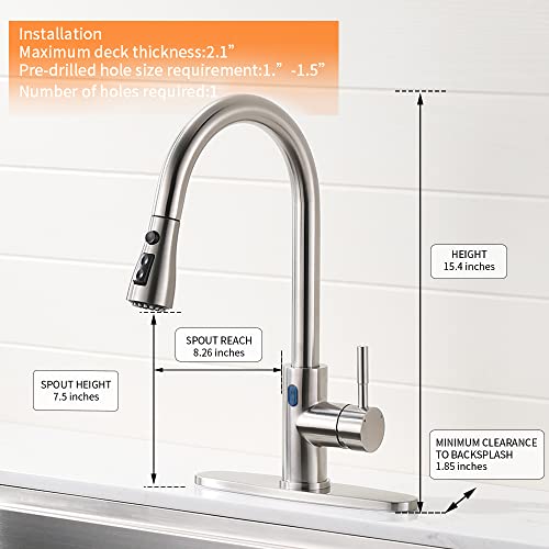 A|M Aquae Black Kitchen Faucets with Pull Down Sprayer Kitchen Sink Faucet with Pull Out Sprayer Single Hole Deck Mount Single Handle Stainless Steel Grifos De Cocina 866068R