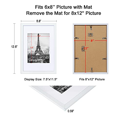 upsimples 16x20 Picture Frame Set of 5,Display Pictures 11x14 with Mat or 16x20 Without Mat,Wall Gallery Poster Frames,Black