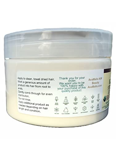 AvaMalis A|M Beauty New Jamaican Black Castor Oil Leave In Conditioner For Damaged Hair 100% Pure Jamaican Black Castor Oil To Soften And Detangle Hair, Strengthen & Restore, Vitamin E, Curly Hair Products Safe for use on Hair Color 10.5oz