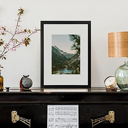 upsimples 16x20 Picture Frame Set of 5,Display Pictures 11x14 with Mat or 16x20 Without Mat,Wall Gallery Poster Frames,Black