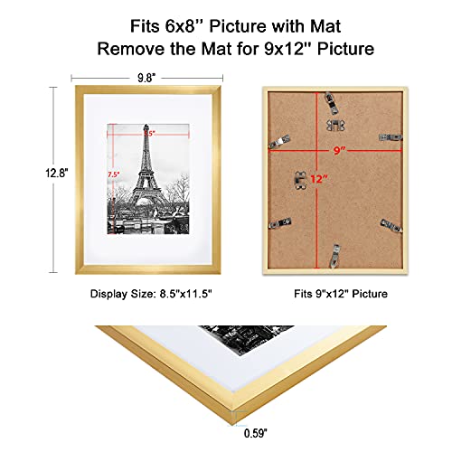 upsimples 16x20 Picture Frame Set of 5,Display Pictures 11x14 with Mat or 16x20 Without Mat,Wall Gallery Poster Frames,Black