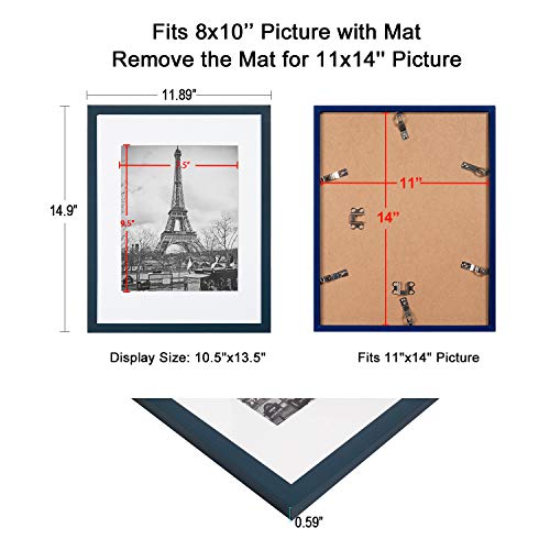upsimples 16x20 Picture Frame Set of 5,Display Pictures 11x14 with Mat or 16x20 Without Mat,Wall Gallery Poster Frames,Black