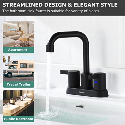 A|M Aquae 2 Handles Bathroom Faucet Brushed Nickel with Metal Pop-up Drain and Faucet Supply Lines, 1431602