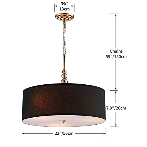 Modern K9 Crystal Chandelier with 5 Lights, Contemporary Elegant Pendant Ceiling Lighting Fixture for Dining Room, Bedroom, Living Room, D19 x H19 with Adjustable Chain