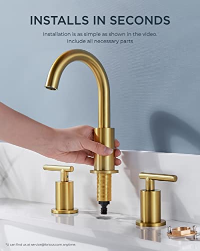 A|M Aquae Matte Black Bathroom Faucet 3 Hole, 8 Inch Widespread Bathroom Faucet Black with Metal Pop-up Drain Assembly, Two Handle Vanity Faucet with cUPC Supply Lines, 8" Black Bathroom Faucet