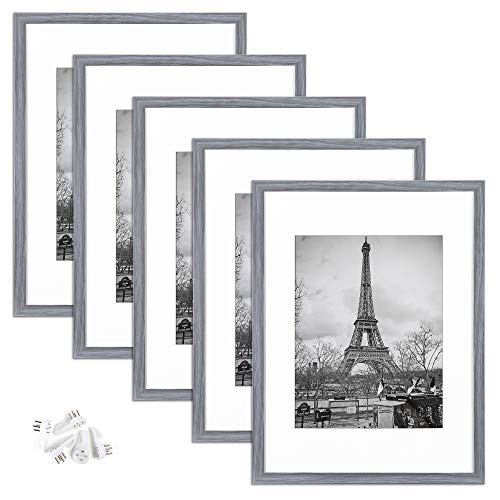 upsimples 16x20 Picture Frame Set of 5,Display Pictures 11x14 with Mat or 16x20 Without Mat,Wall Gallery Poster Frames,Black