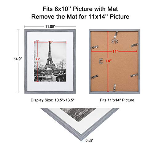 upsimples 16x20 Picture Frame Set of 5,Display Pictures 11x14 with Mat or 16x20 Without Mat,Wall Gallery Poster Frames,Black