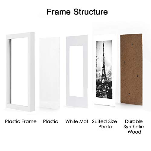 upsimples 16x20 Picture Frame Set of 5,Display Pictures 11x14 with Mat or 16x20 Without Mat,Wall Gallery Poster Frames,Black