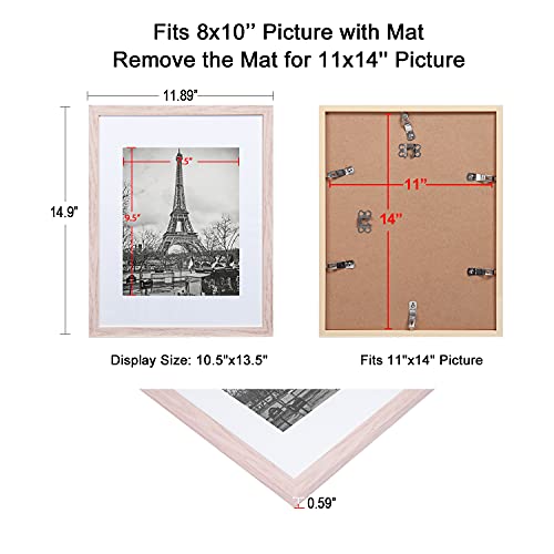 upsimples 16x20 Picture Frame Set of 5,Display Pictures 11x14 with Mat or 16x20 Without Mat,Wall Gallery Poster Frames,Black