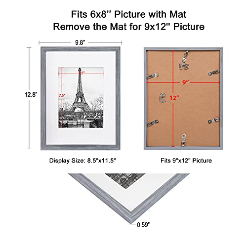 upsimples 16x20 Picture Frame Set of 5,Display Pictures 11x14 with Mat or 16x20 Without Mat,Wall Gallery Poster Frames,Black