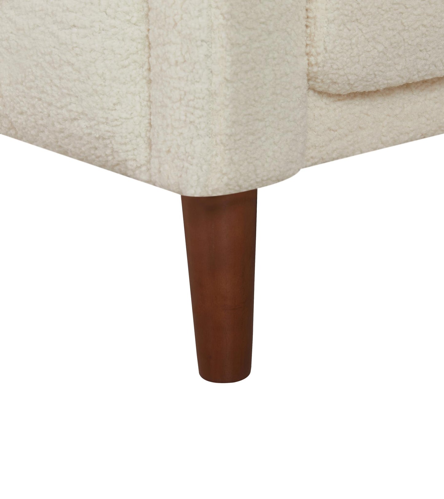 Modern Furniture Teddy Velet Sofa 2 Pillows Beige Loveseat with Button Tufting