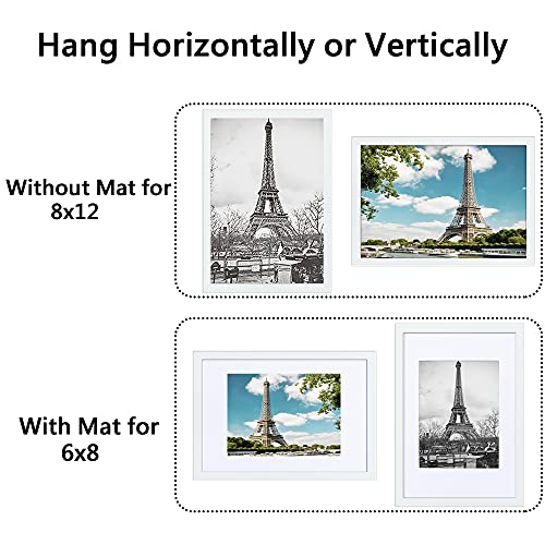 upsimples 16x20 Picture Frame Set of 5,Display Pictures 11x14 with Mat or 16x20 Without Mat,Wall Gallery Poster Frames,Black