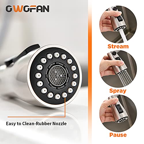 A|M Aquae Black Kitchen Faucets with Pull Down Sprayer Kitchen Sink Faucet with Pull Out Sprayer Single Hole Deck Mount Single Handle Stainless Steel Grifos De Cocina 866068R