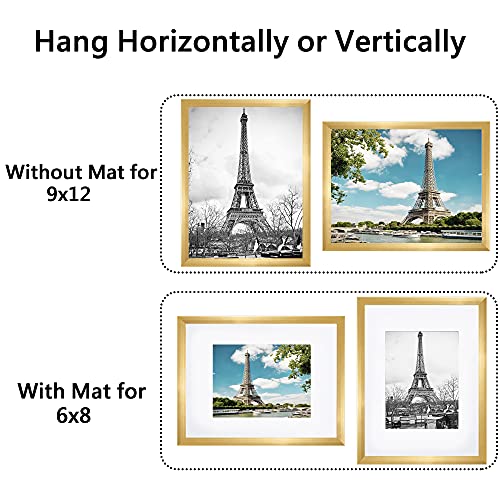 upsimples 16x20 Picture Frame Set of 5,Display Pictures 11x14 with Mat or 16x20 Without Mat,Wall Gallery Poster Frames,Black
