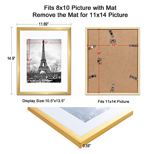 upsimples 16x20 Picture Frame Set of 5,Display Pictures 11x14 with Mat or 16x20 Without Mat,Wall Gallery Poster Frames,Black