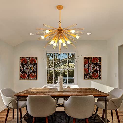 AvaMalis A|M Lighting Black Island Lighting,10 Lights Sputnik Chandelier