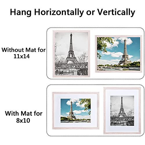 upsimples 16x20 Picture Frame Set of 5,Display Pictures 11x14 with Mat or 16x20 Without Mat,Wall Gallery Poster Frames,Black