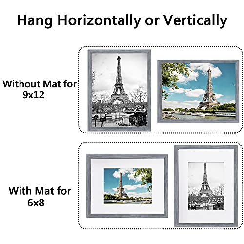 upsimples 16x20 Picture Frame Set of 5,Display Pictures 11x14 with Mat or 16x20 Without Mat,Wall Gallery Poster Frames,Black