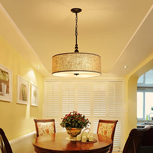 Modern K9 Crystal Chandelier with 5 Lights, Contemporary Elegant Pendant Ceiling Lighting Fixture for Dining Room, Bedroom, Living Room, D19 x H19 with Adjustable Chain