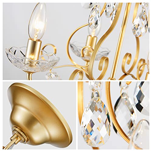 Crystal Candle Chandelier Pendant Flus mount Ceiling Light Modern Lighting Fixture for Bedroom Hallway Bar Kitchen Bathroom, H 14" x W 16", Black, E12 Base